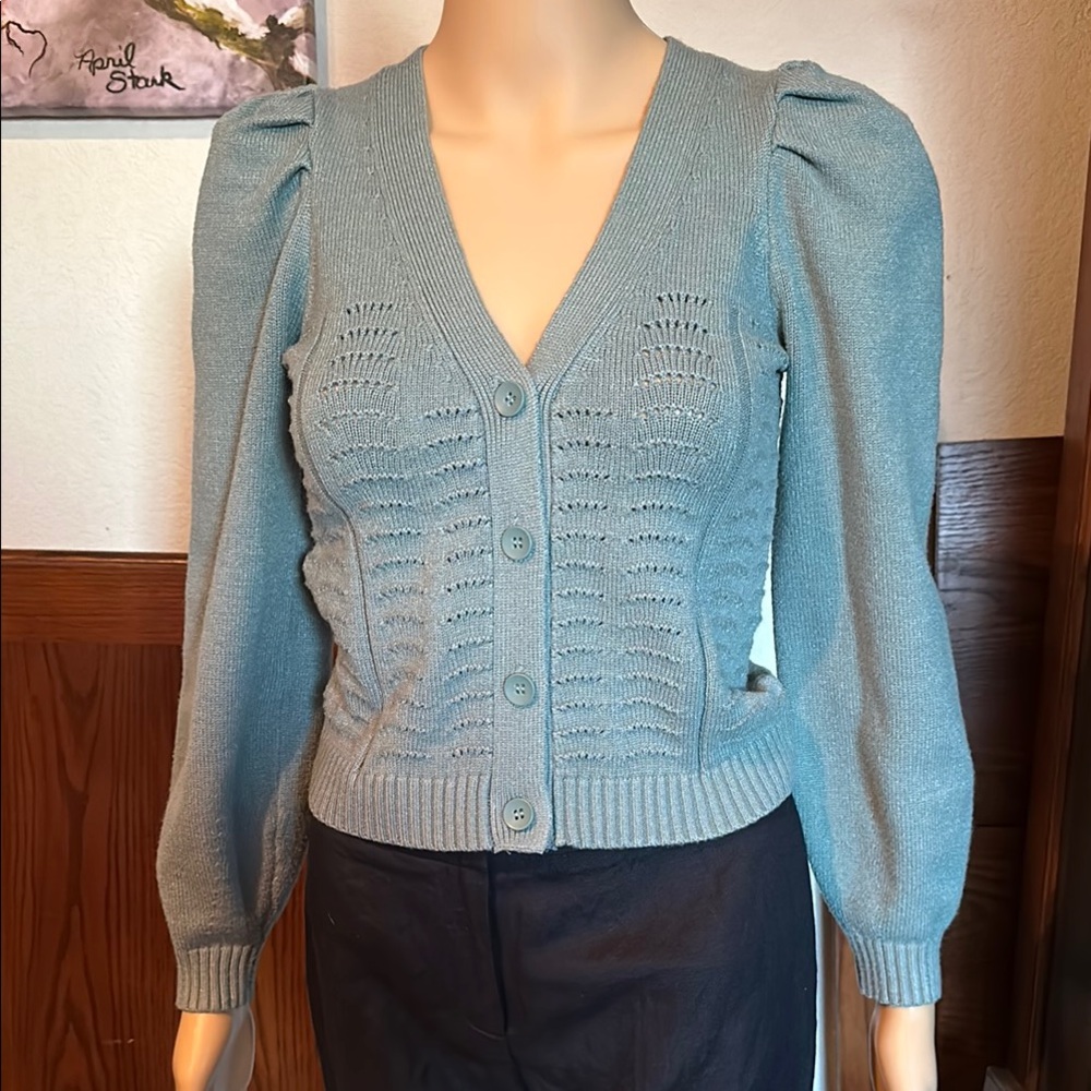Philosophy Blue Cardigan Sweater